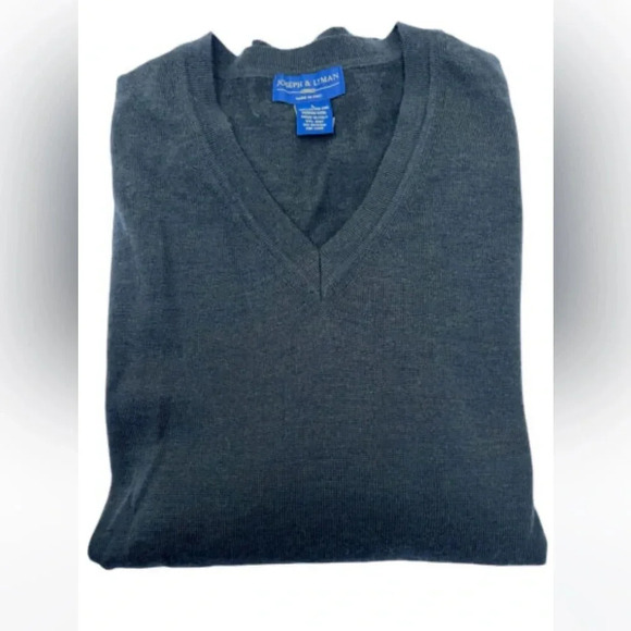 Joseph & Lyman Italian Merino Wool V-Neck Long Sleeve Sweater Green Mens Size L - Picture 1 of 4